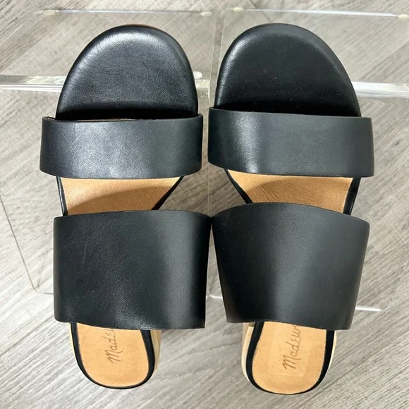 Madewell Leather Kiera Mule Strappy Black Sandal Sz 7 - Picture 6 of 13